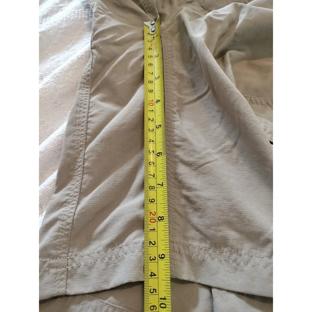 The North Face Horizon Cargo Shorts Men 32 Khaki‎ Tan Nylon Ripstop Hiking Flaws